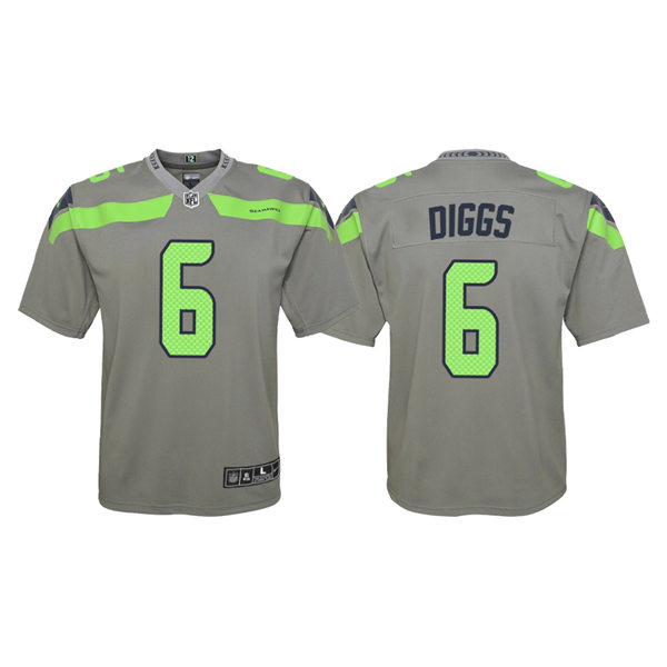Youth Seattle Seahawks #6 Quandre Diggs Nike Grey Inverted Legend Jersey