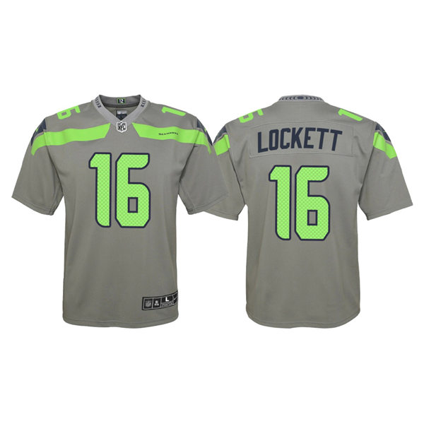Youth Seattle Seahawks #16 Tyler Lockett Nike Grey Inverted Legend Jersey