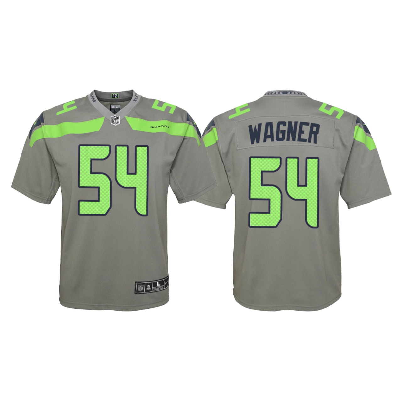 Youth Seattle Seahawks #54 Bobby Wagner Nike Grey Inverted Legend Jersey