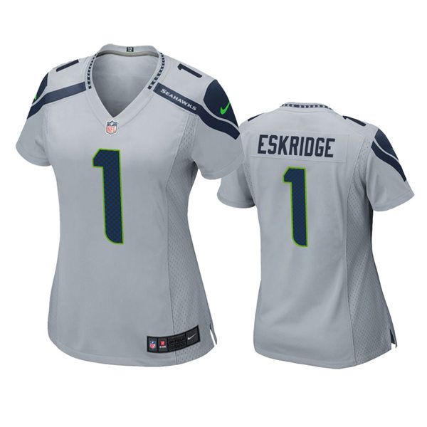 Womens Seattle Seahawks #1 D'Wayne Eskridge Nike Gray Alternate Limited Jersey