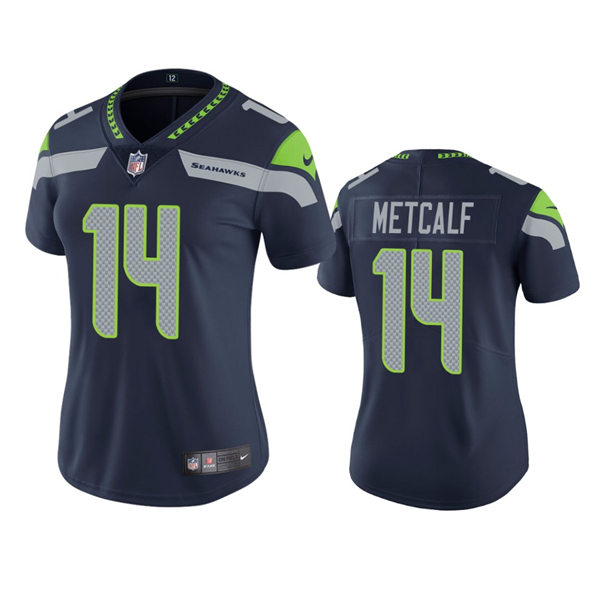 Womens Seattle Seahawks #14 DK Metcalf Nike Navy Team Color Limited Jersey