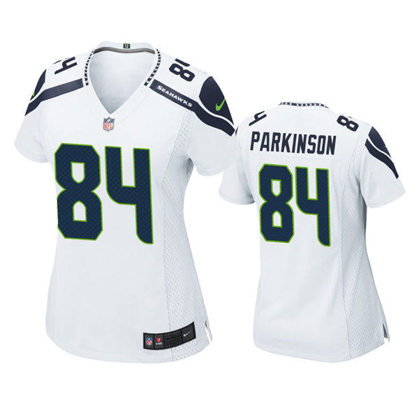 Womens Seattle Seahawks #84 Colby Parkinson Nike White Vapor Limited Jersey