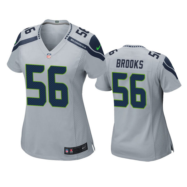 Womens Seattle Seahawks #56 Jordyn Brooks Nike Gray Alternate Limited Jersey