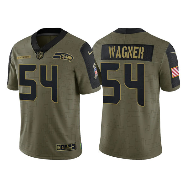 Mens Seattle Seahawks #54 Bobby Wagner Nike Olive 2021 Salute To Service Limited Jersey