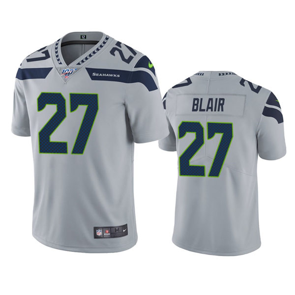 Mens Seattle Seahawks #27 Marquise Blair Nike Gray Alternate Vapor Limited Jersey