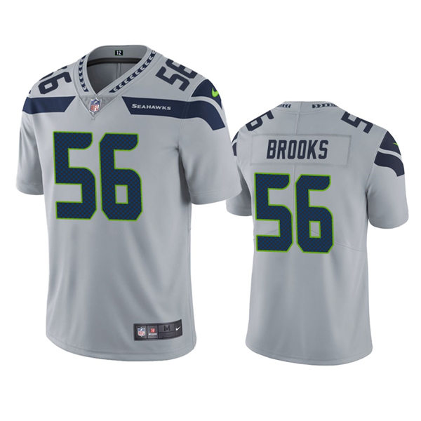 Mens Seattle Seahawks #56 Jordyn Brooks Nike Gray Alternate Vapor Limited Jersey