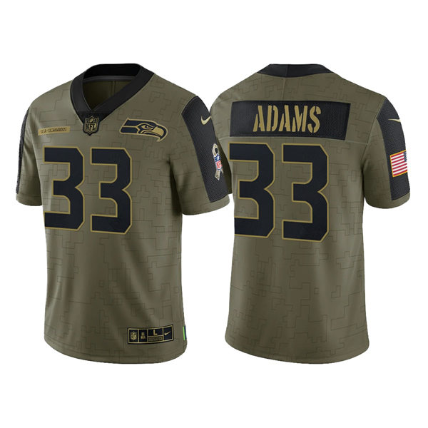 Mens Seattle Seahawks #33 Jamal Adams Nike Olive 2021 Salute To Service Limited Jersey