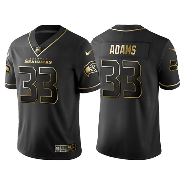 Mens Seattle Seahawks #33 Jamal Adams Nike Black Golden Edition Vapor Limited Jersey
