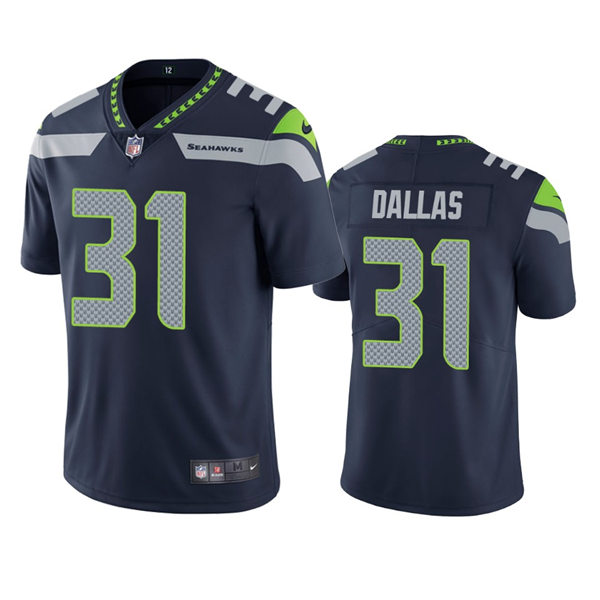 Mens Seattle Seahawks #31 DeeJay Dallas Nike College Navy Team Color Vapor Limited Jersey