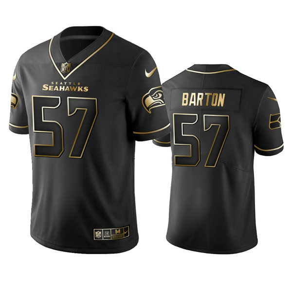 Mens Seattle Seahawks #57 Cody Barton Nike Black Golden Edition Vapor Limited Jersey