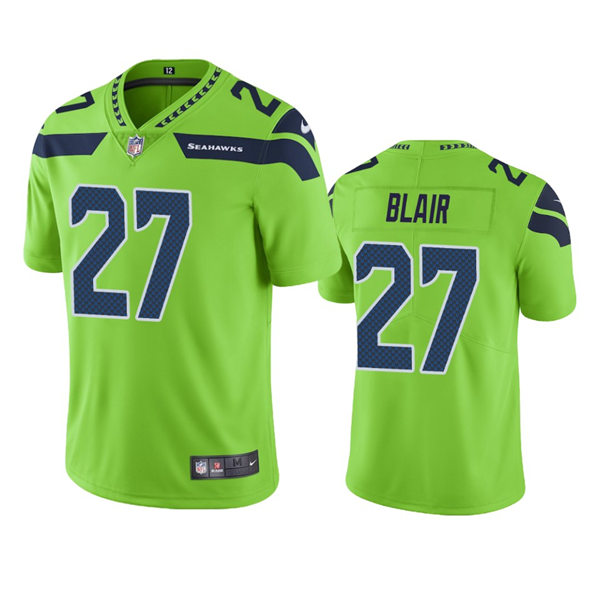 Mens Seattle Seahawks #27 Marquise Blair Nike Neon Green Color Rush Limited Jersey