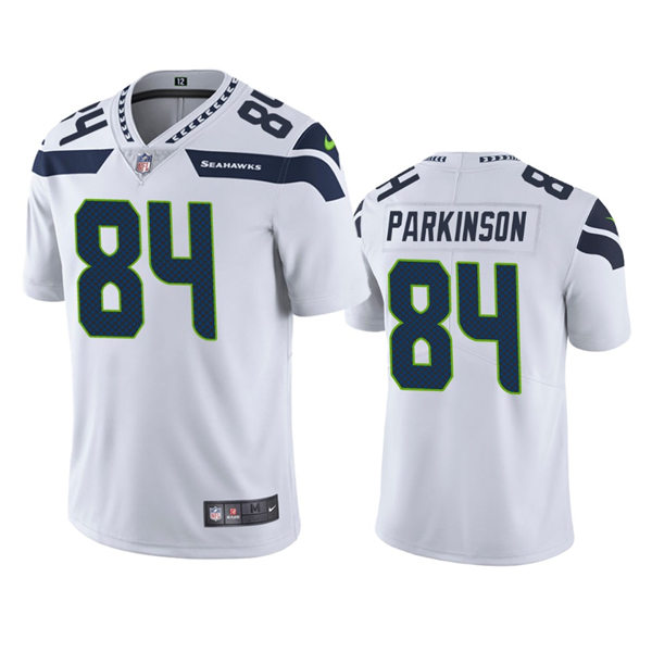 Mens Seattle Seahawks #84 Colby Parkinson Nike White Vapor Limited Jersey