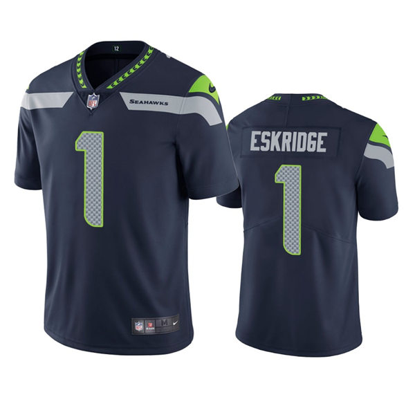 Mens Seattle Seahawks #1 D'Wayne Eskridge Nike College Navy Team Color Vapor Limited Jersey
