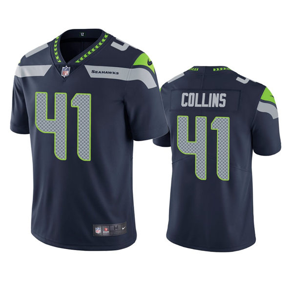 Mens Seattle Seahawks #41 Alex Collins Nike College Navy Team Color Vapor Limited Jersey