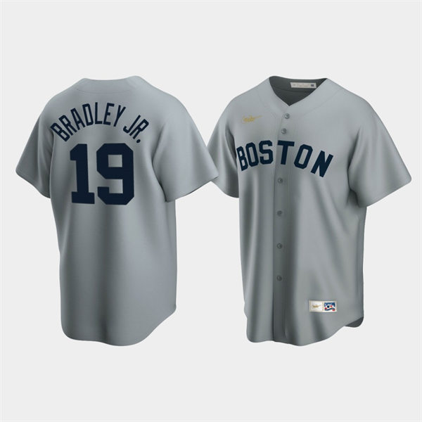 Men's Boston Red Sox #19 Jackie Bradley Jr. Cooperstown Collection Road Nike Gray Jersey