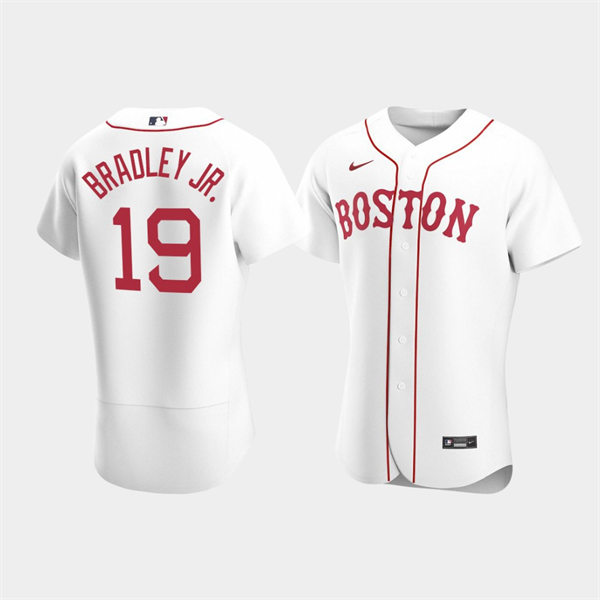 Men's Boston Red Sox #19 Jackie Bradley Jr. Nike White 2021 Patriots Day Jersey