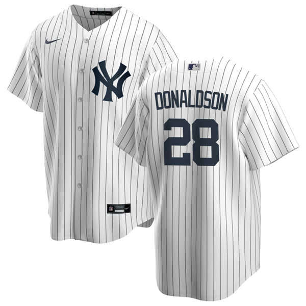 Mens New York Yankees #28 Josh Donaldson Nike White Home with Name Cool Base Player Jersey
