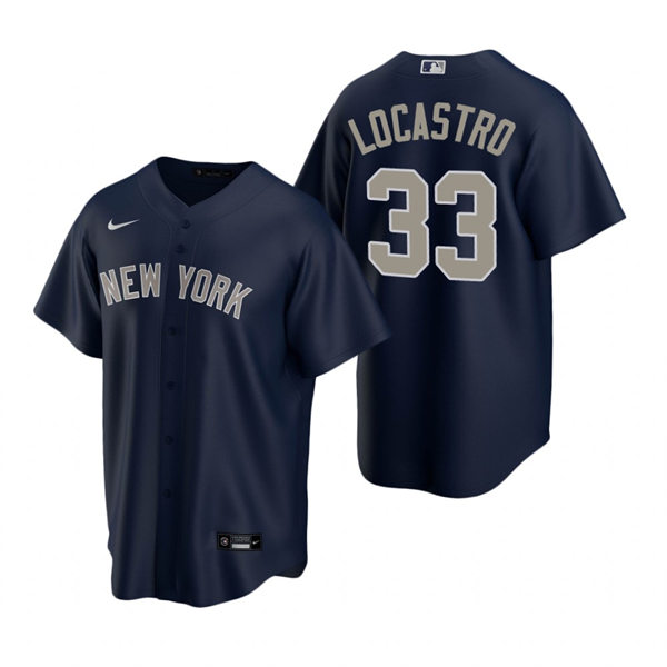 Mens New York Yankees #33 Tim Locastro Nike Navy Alternate 2nd with Name New York Cool Base Player Jersey