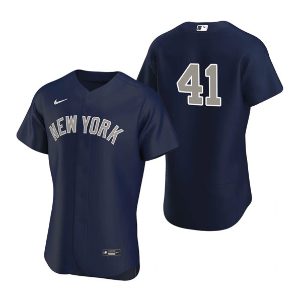Mens New York Yankees #41 Miguel Andujar Nike Navy Alternate 2nd New York Flex Base Jersey