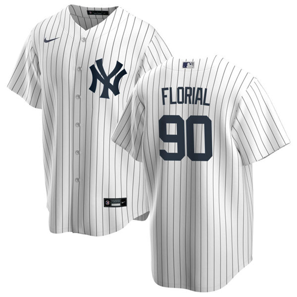Mens New York Yankees #90 Estevan Florial Nike White Home with Name Cool Base Player Jersey