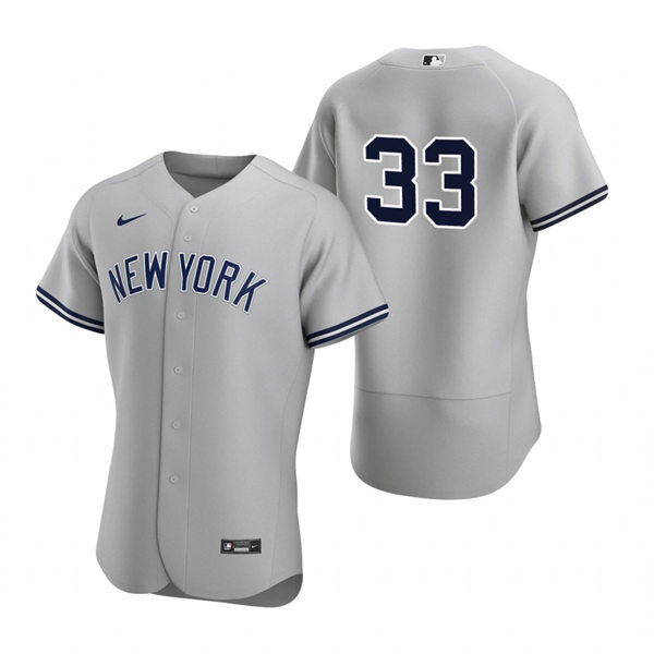Mens New York Yankees #33 Tim Locastro Nike Grey Road FlexBase Game Jersey