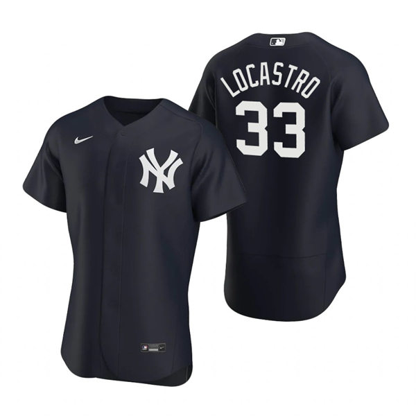 Mens New York Yankees #33 Tim Locastro Nike Navy Alternate With Name Cool Base Player Jersey
