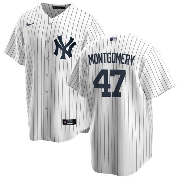 Mens New York Yankees #47 Jordan Montgomery Nike White Home with Name Cool Base Player Jersey