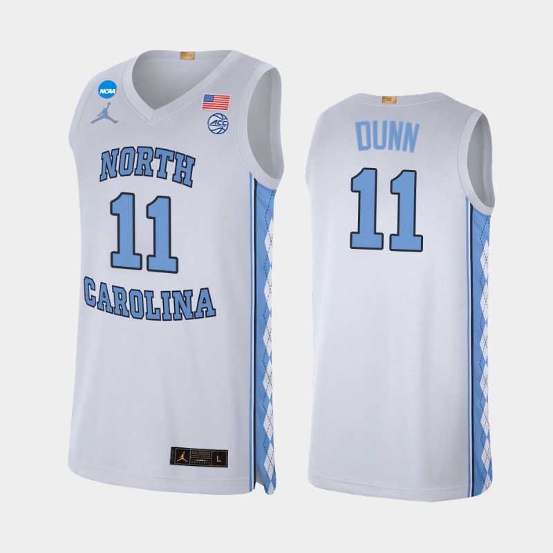 Mens North Carolina Tar Heels #11 D'Marco Dunn White College Baseketball Game Jersey