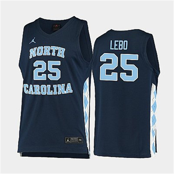 Mens North Carolina Tar Heels #25 Creighton Lebo Navy Alternate College Baseketball Game Jersey