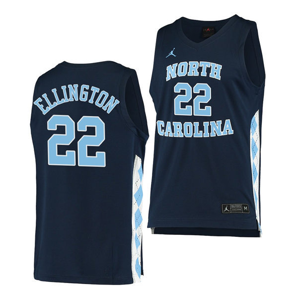 Mens North Carolina Tar Heels #22 Wayne Ellington Navy Alternate College Baseketball Game Jersey