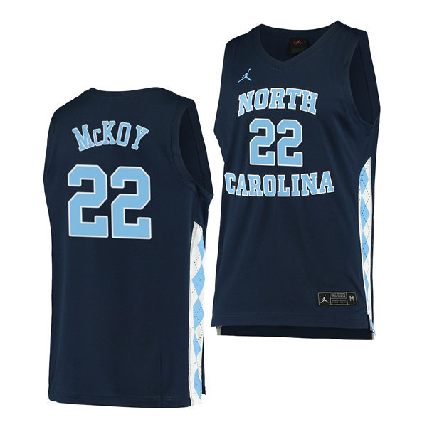 Mens North Carolina Tar Heels #22 Justin McKoy Navy Alternate College Baseketball Game Jersey