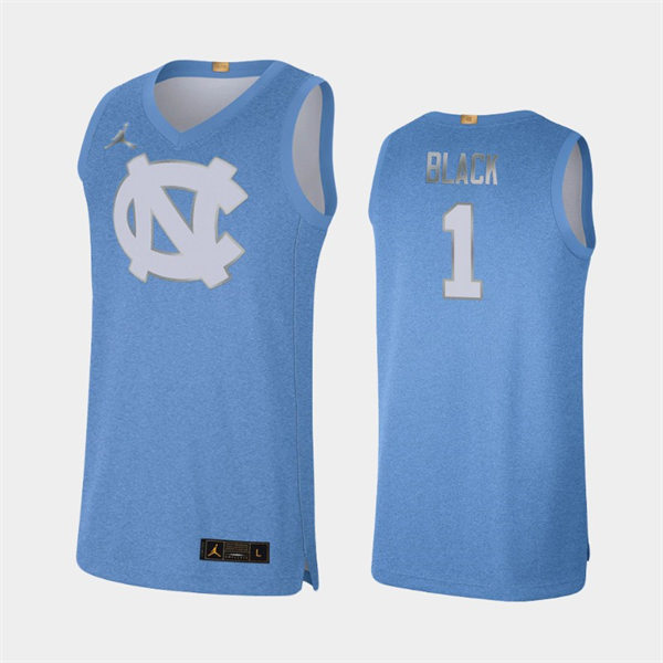 Mens North Carolina Tar Heels #1 Leaky Black Blue Rivalry Limited 100th Anniversary Jersey