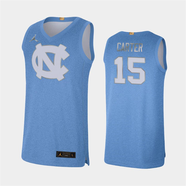 Mens North Carolina Tar Heels #15 Vince Carter Blue Rivalry Limited 100th Anniversary Jersey