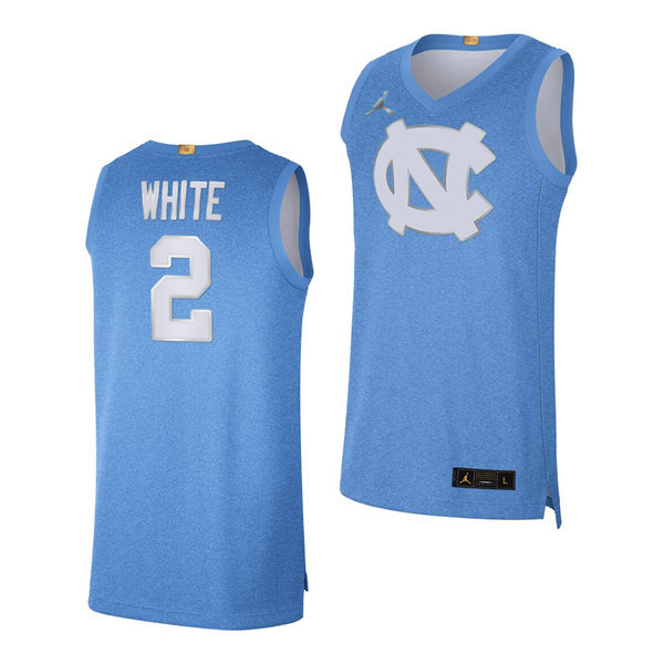 Mens North Carolina Tar Heels #2 Coby White Blue Rivalry Limited 100th Anniversary Jersey