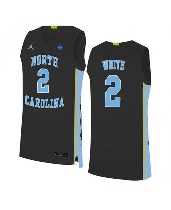 Mens North Carolina Tar Heels #2 Coby White Navy Alternate College Baseketball Game Jersey