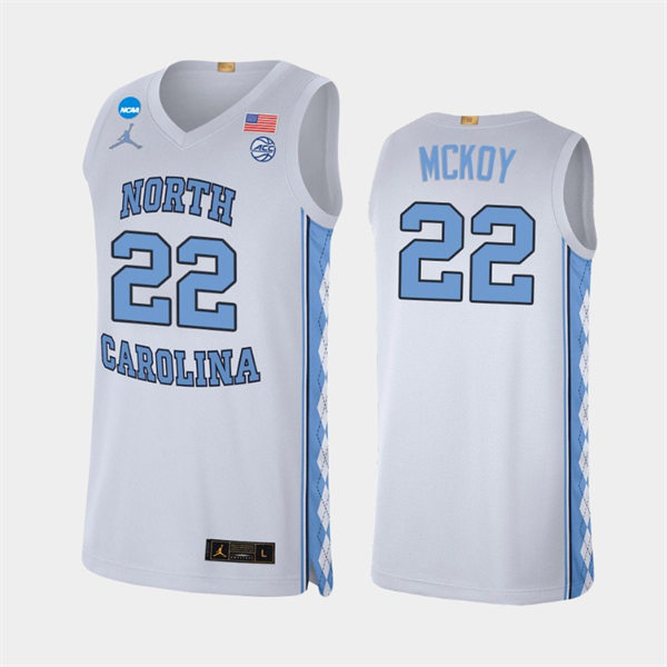 Mens North Carolina Tar Heels #22 Justin McKoy White College Baseketball Game Jersey