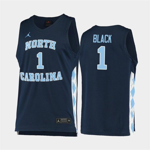 Mens North Carolina Tar Heels #1 Leaky Black Navy Alternate College Baseketball Game Jersey