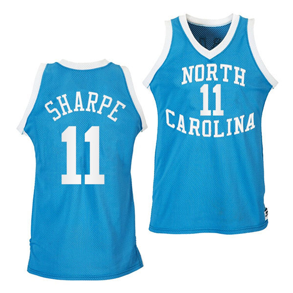Mens North Carolina Tar Heels #11 Day'Ron Sharpe Commemorative Classic Basketball Jersey - Carolina Blue