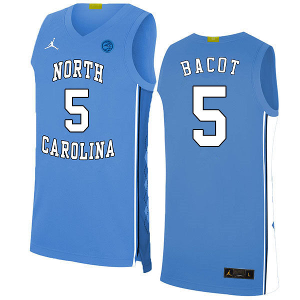 Mens North Carolina Tar Heels #5 Armando Bacot Carolina Blue College Baseketball Game Jersey