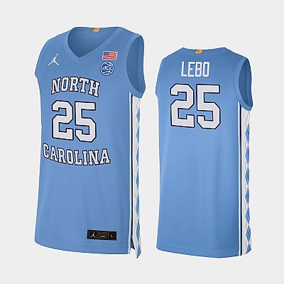 Mens North Carolina Tar Heels #25 Creighton Lebo Carolina Blue College Baseketball Game Jersey