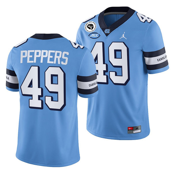 Mens North Carolina Tar Heels #49 Julius Peppers Royal Retro Untouchable College Football Jersey
