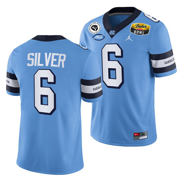Mens North Carolina Tar Heels #6 Keeshawn Silver Royal Retro Untouchable College Football Jersey