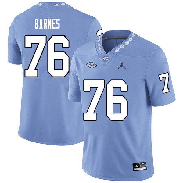 Mens North Carolina Tar Heels #76 William Barnes Carolina Blue College Football Game Jersey