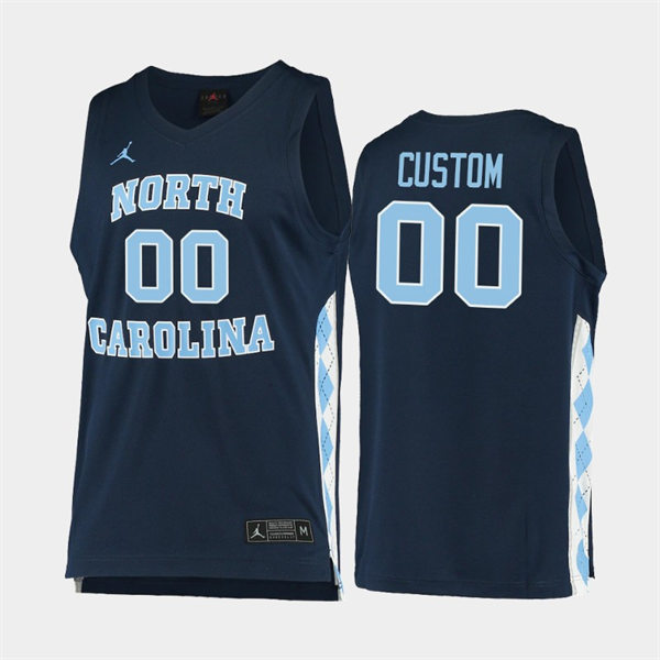 Mens Youth North Carolina Tar Heels Custom Navy Alternate College Baseketball Game Jersey