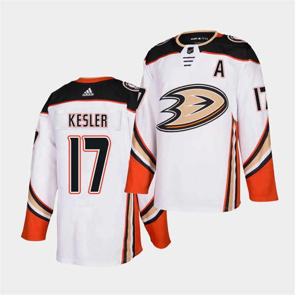 Mens Anaheim Ducks #17 Ryan Kesler Adidas Away White Jersey
