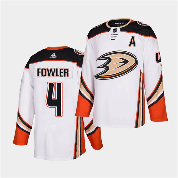Mens Anaheim Ducks #4 Cam Fowler Adidas Away White Jersey