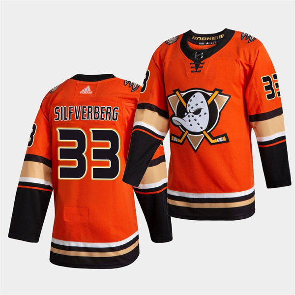 Mens Anaheim Ducks #33 Jakob Silfverberg Adidas Orange Alternate Jersey