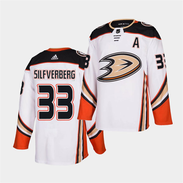 Mens Anaheim Ducks #33 Jakob Silfverberg Adidas Away White Jersey