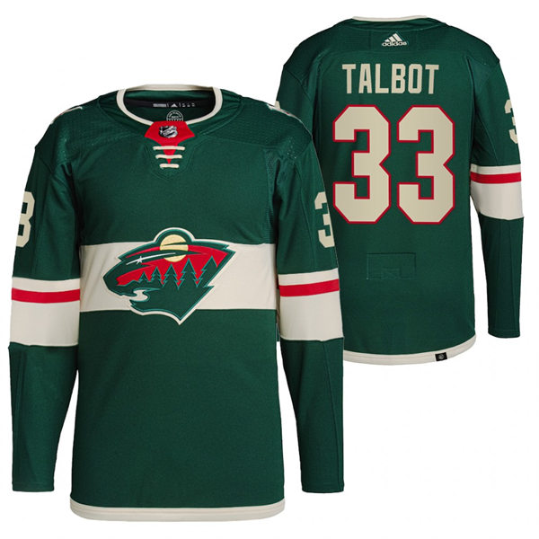Mens Minnesota Wild #33 Cam Talbot Adidas Home Green Jersey