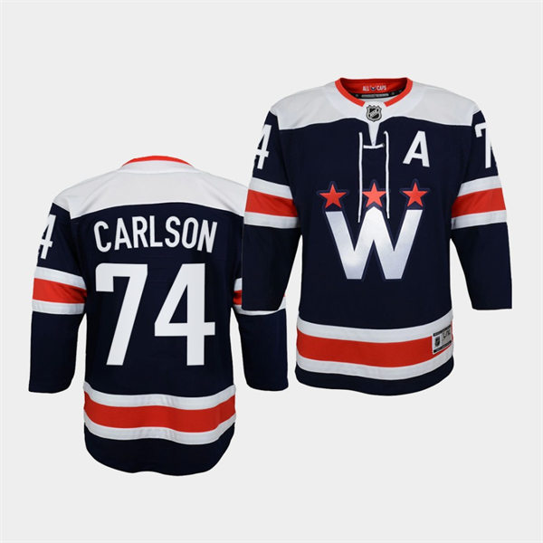 Youth Washington Capitals #74 John Carlson 2018 Stadium Series Jersey Navy